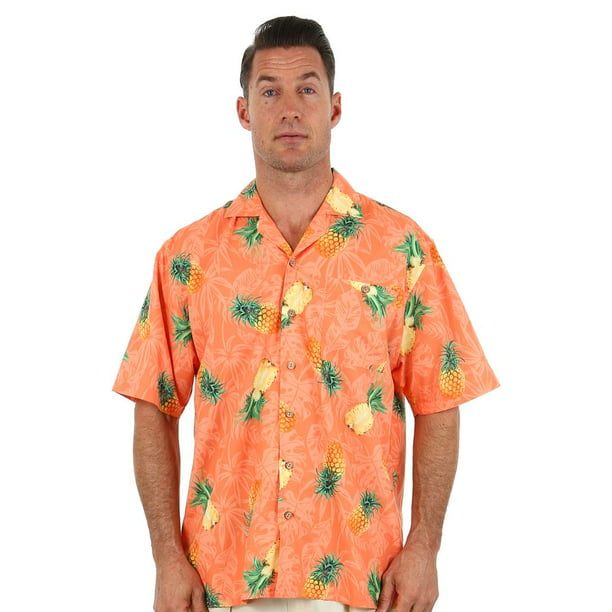 Mens Beachwear Aloha Hawaiian Short Sleeves Button Down Hawaiian Shirt Red 